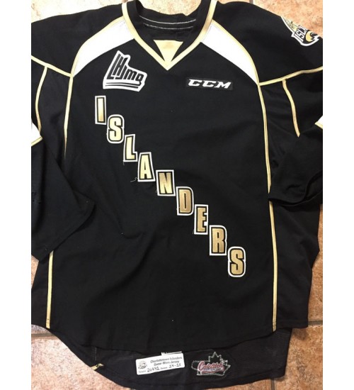 Custom QMJHL Charlottetown Islanders 2013 Pres 7 Bradley Kennedy Hockey jersey Road Black